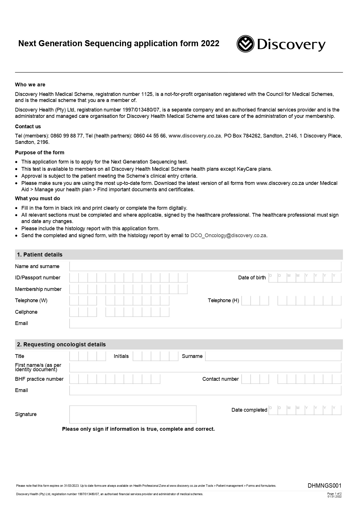 Discovery NGS form page 0001